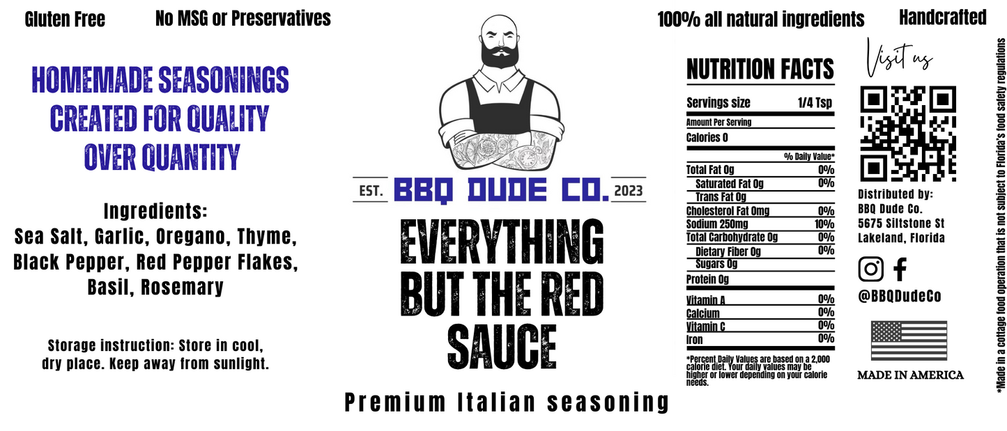 Everything But The Red Sauce - Italian Seasoning