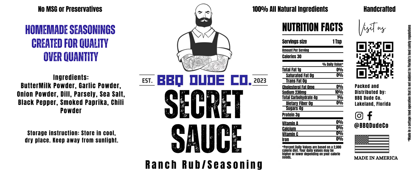 Secret Sauce - Ranch Seasoning